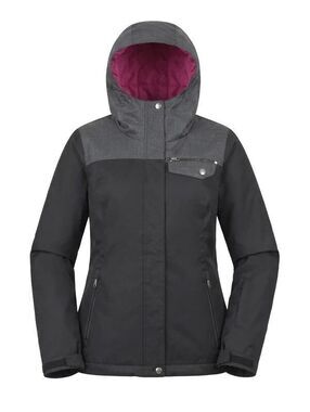 Spyder Women's 8 Sojourn Jacket Black/pink Hood Lining Winter